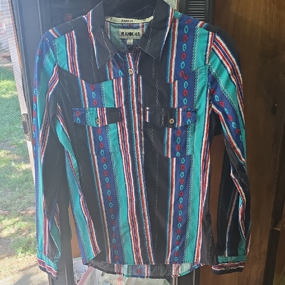 Rank 45 Multicolor Striped Shirt Small